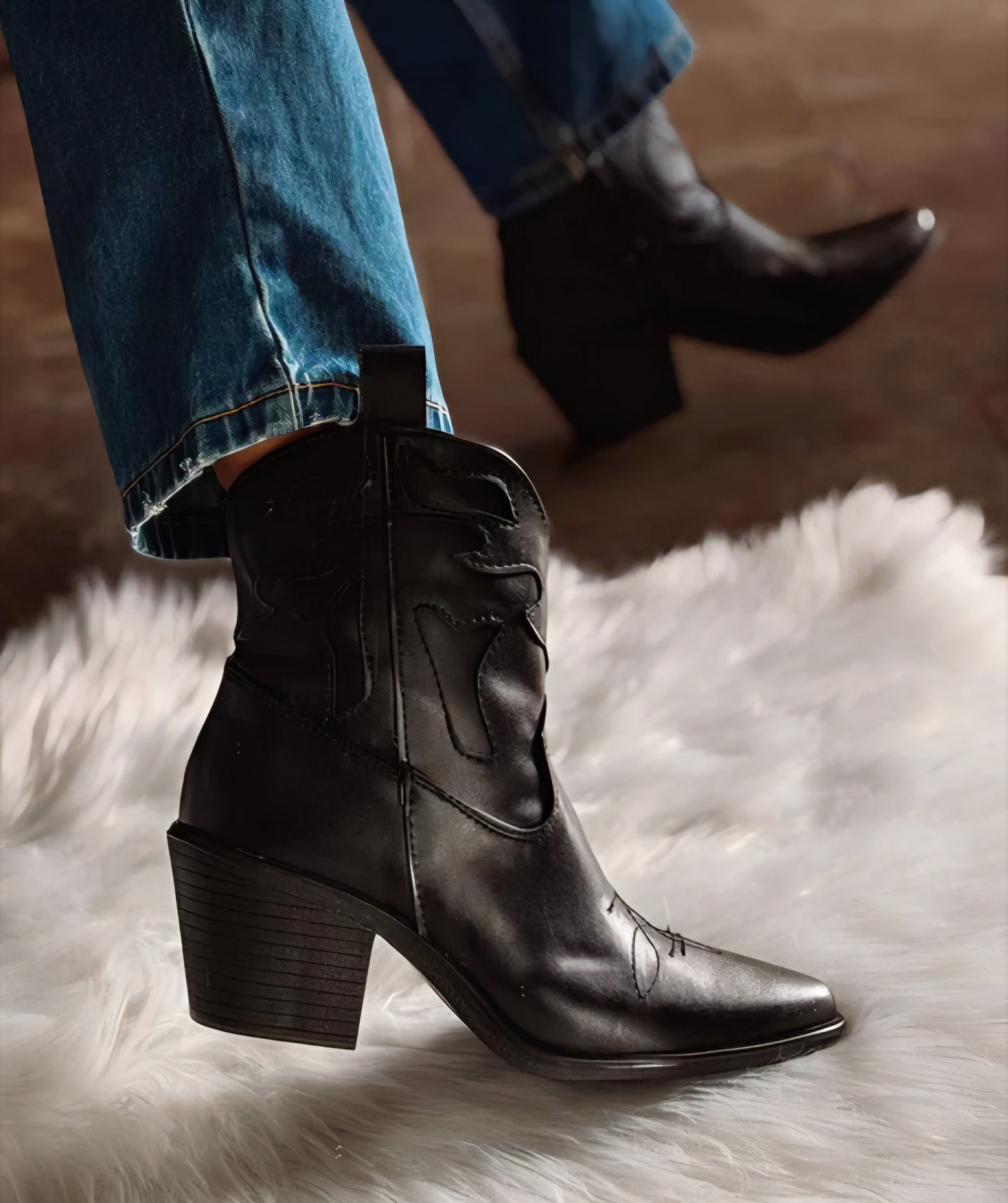 Botin Vaquero Negro E-1001