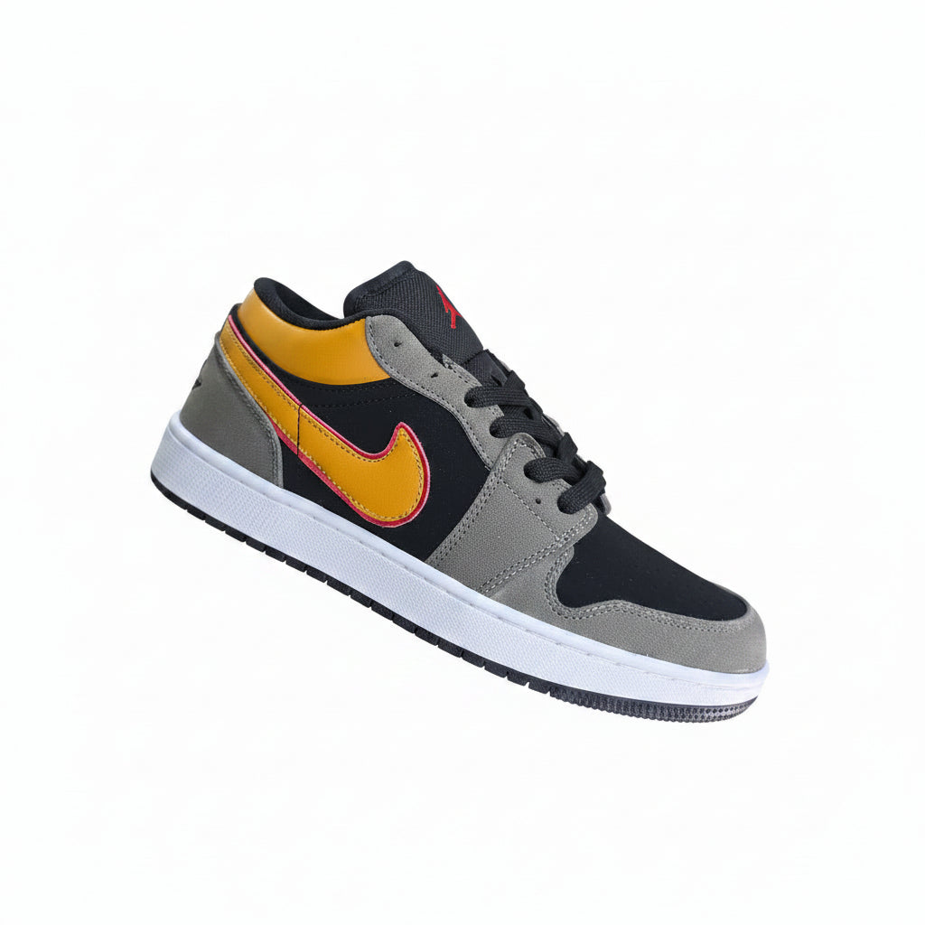 Nike Air Jordan Low 1 Negro Gris Amarillo